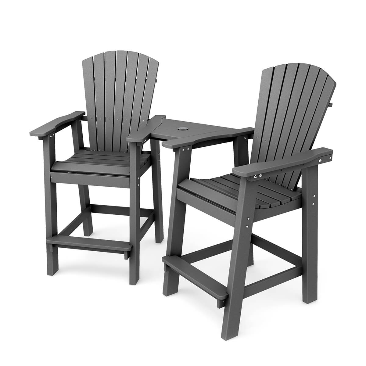 Bar Height Adirondack Chair Grey 