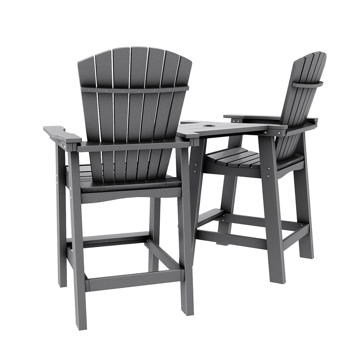 Bar Height Adirondack Chair Grey1 